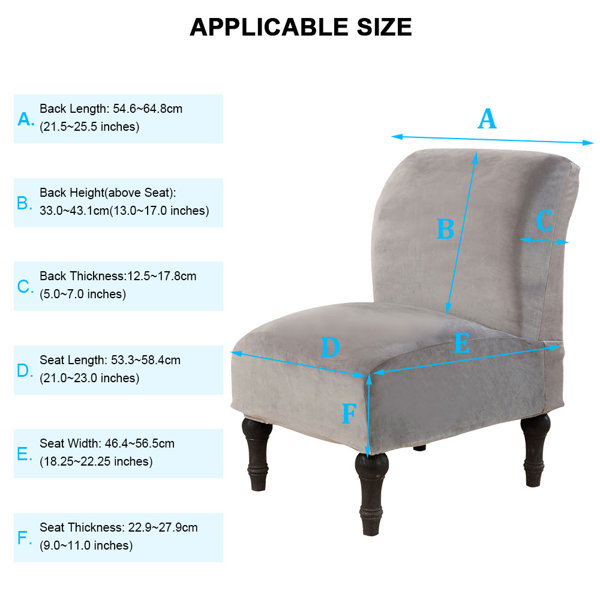 House of Hampton® Armless Velvet Chair Slipcover, Removable And